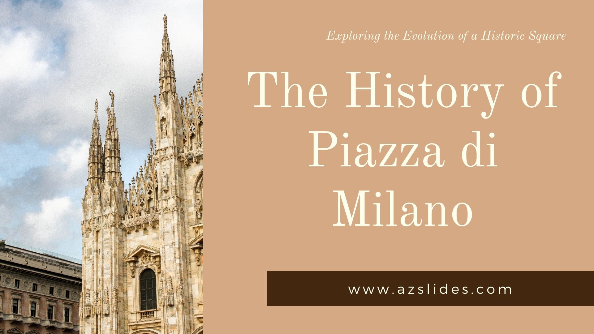 The history of piazza di milano free powerpoint template google slide