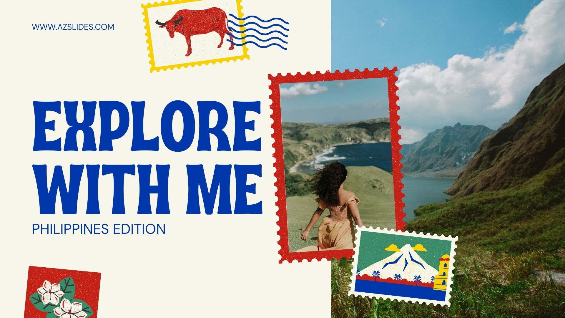 Vibrant texture organic Philipines Travel Presentation 3 Free Powerpoint templates and Google Slides themes